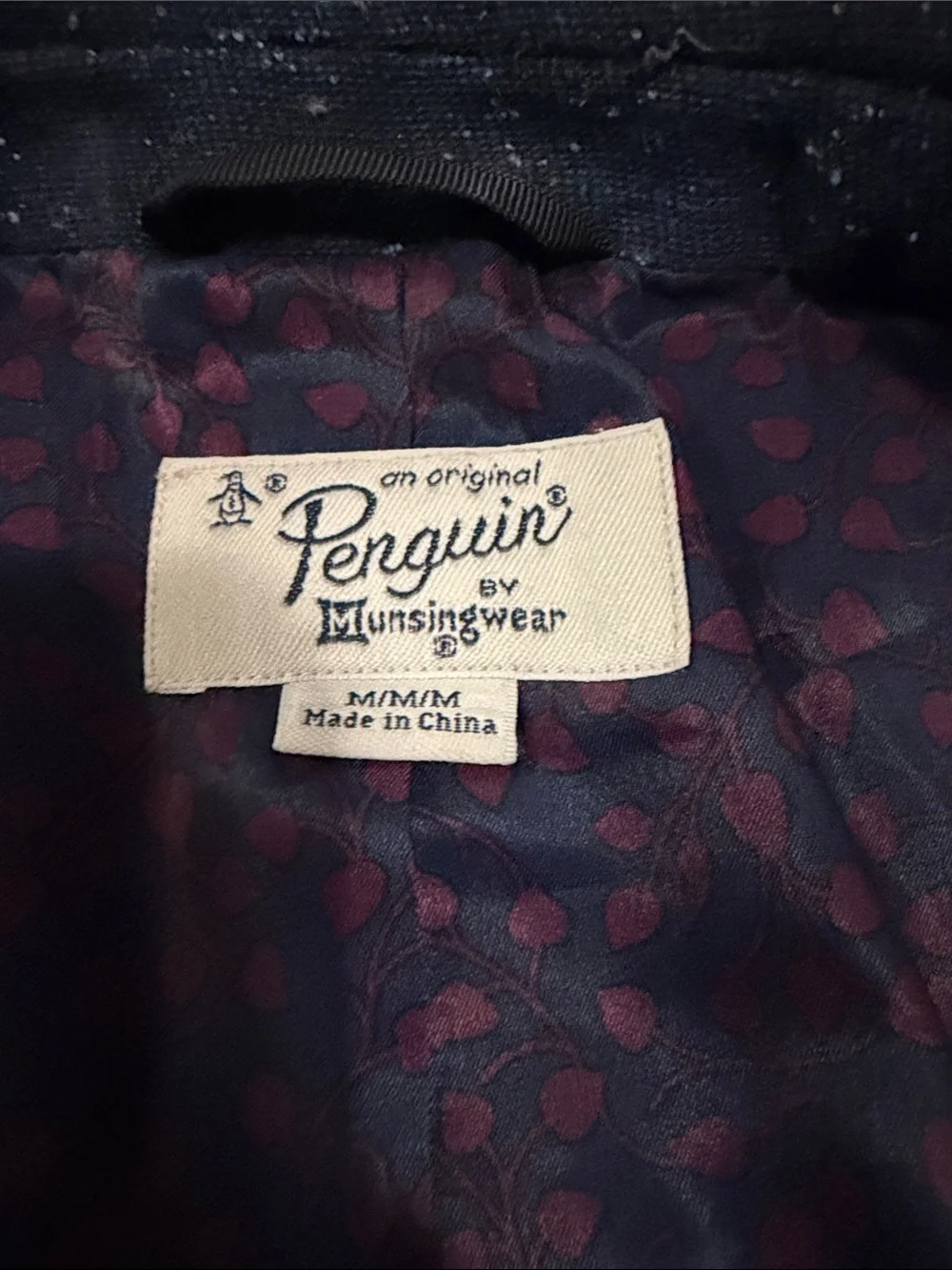 Men’s Penguin Navy Dotted Blazer. Size Medium